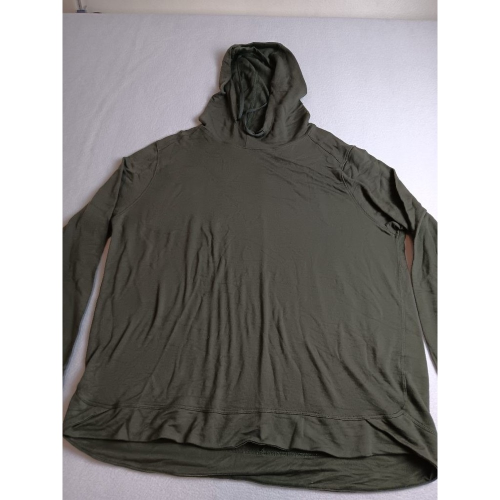 Athletic Works Womens XXL 20 Olive Green Cowl Neck Hoodie Pullover Modal Soft